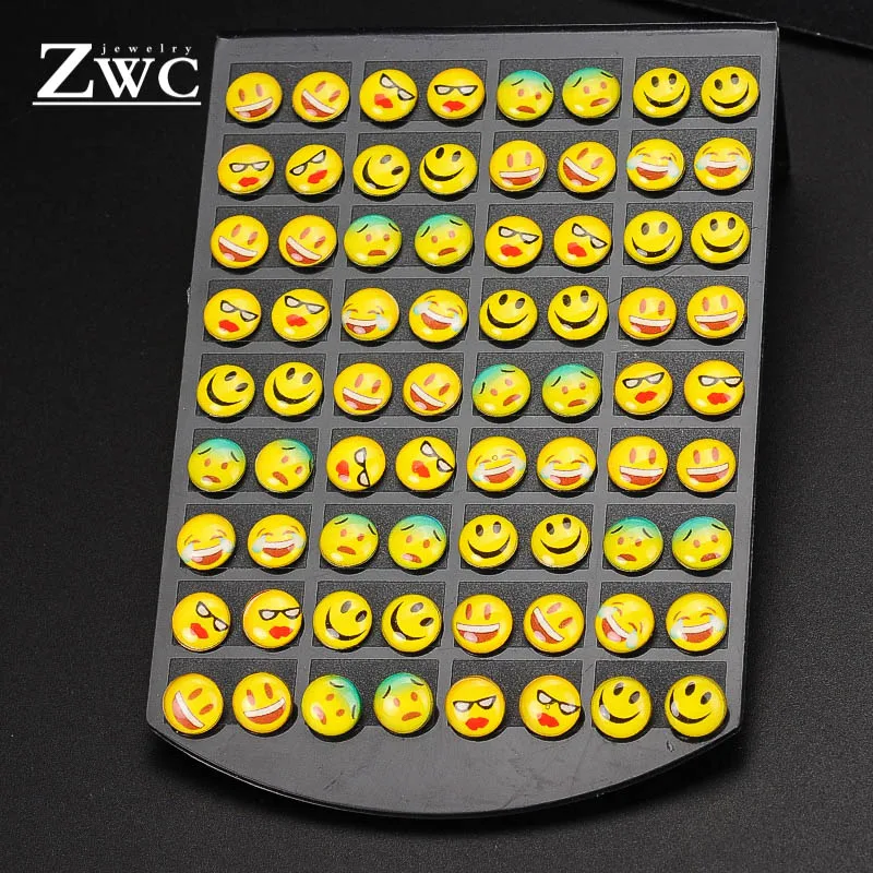 ZWC модные креативные 36 пар QQ серьги-гвоздики для детей, женщин, мужчин, вечерние забавные серьги, аксессуары, ювелирное изделие, подарок