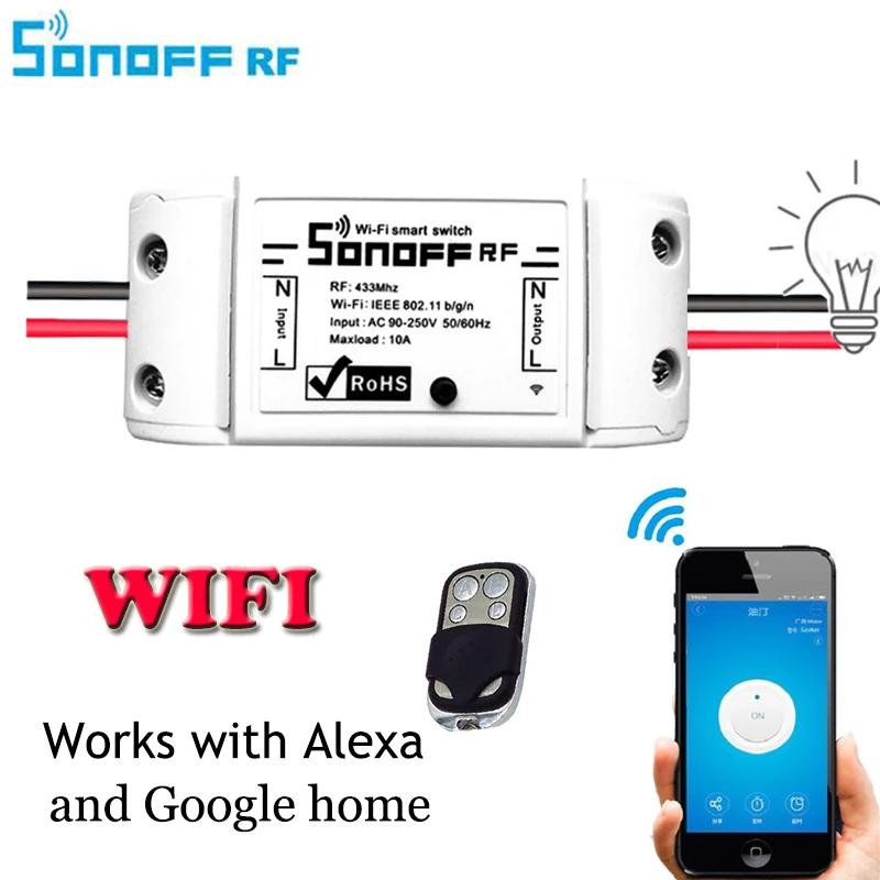 Sonoff RF WiFi умный выключатель прерыватель 433 МГц приемник интеллектуальный пульт