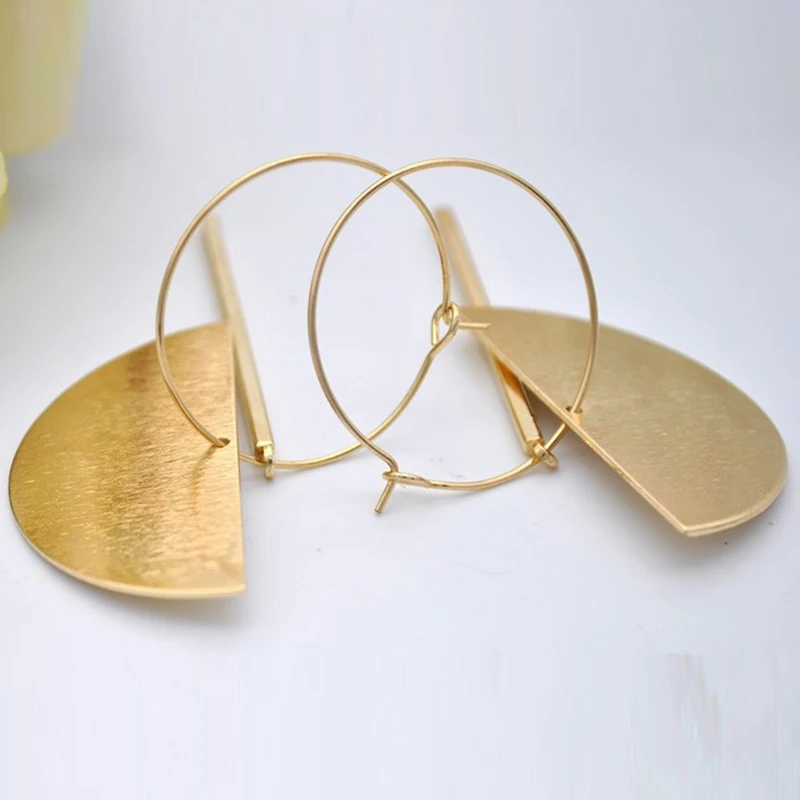 1 Pair Geometric Circular Exaggerated Earrings Long Drop For Women Engagement Party Jewelry Gift Clothing Accessories | Украшения и