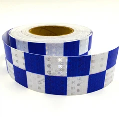 White - blue squares 5 см x 3 м Светоотражающая Лента Клейкая наклейка s Наклейка украшение VW Предупреждение ющие ленты виниловая пленка Безопасность авто отражатель наклейка на автомобили - Название цвета: White - blue squares