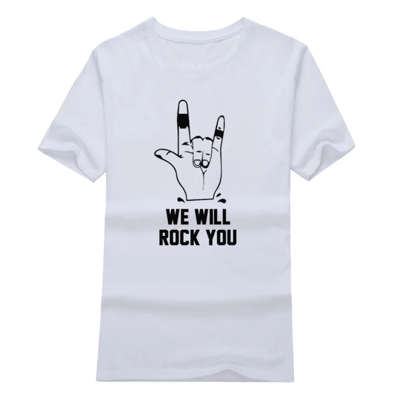 2019 летняя модная женская футболка хлопковая Футболка с принтом WE WELL ROCK YOU AND LOVE