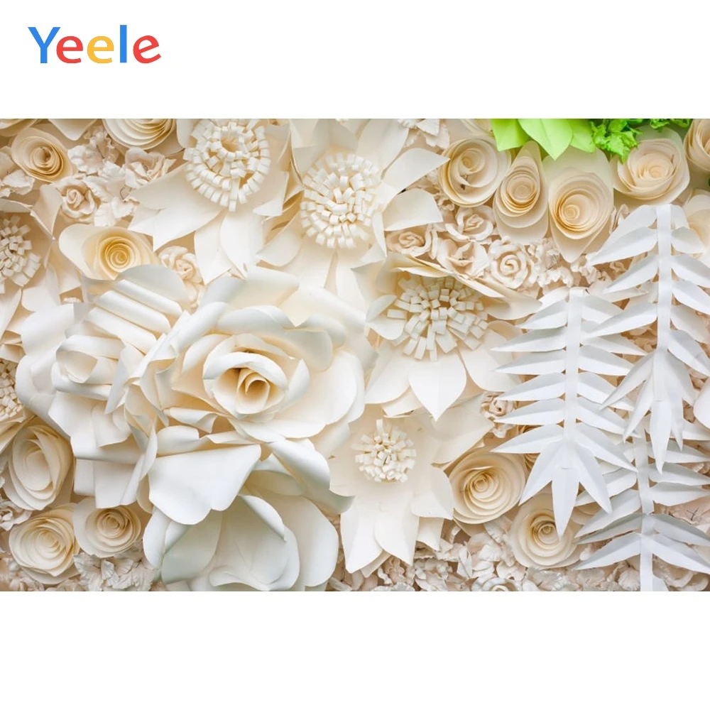 

Yeele Blossom White Flowers Handmade Paper Cutting Floral Baby Photography Backdrops Photographic Backgrounds For Photos Studio