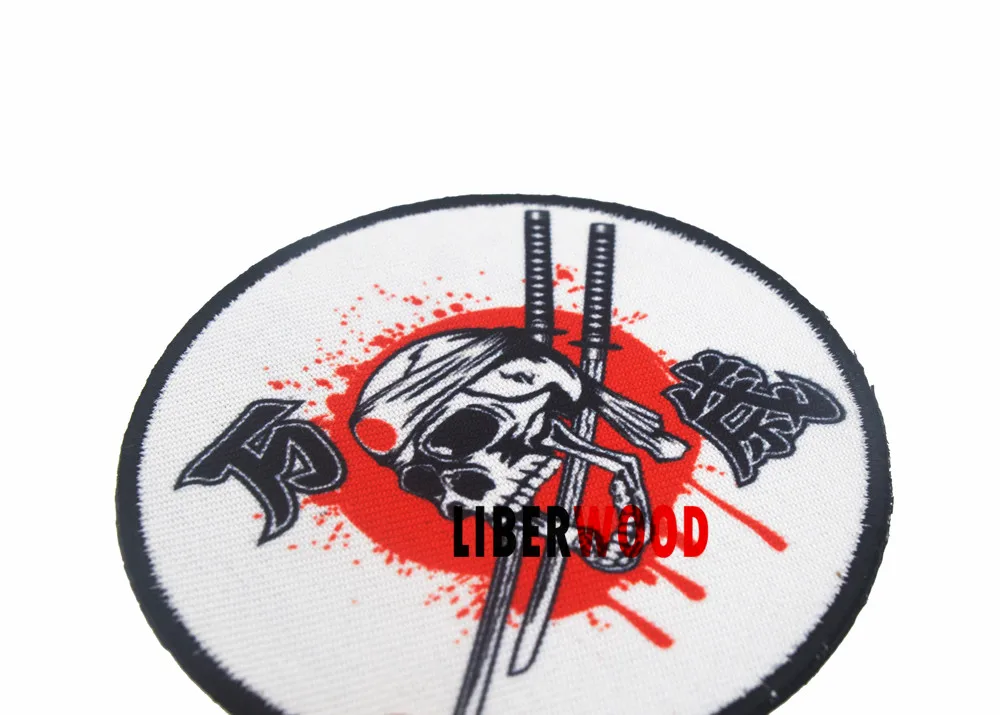 Красное солнце японская нашивка с черепом и мечами японский армейский череп Kamikaze