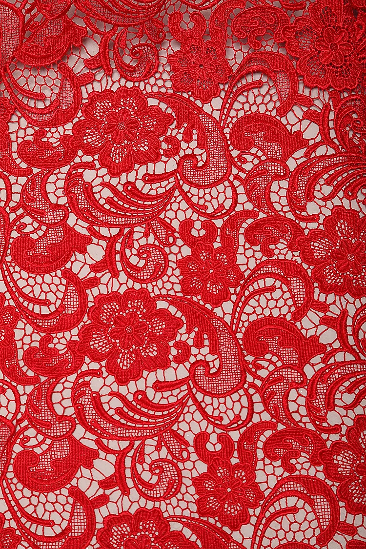 Реальный образец красное сделанное на заказ кружевное роскошное новый стиль