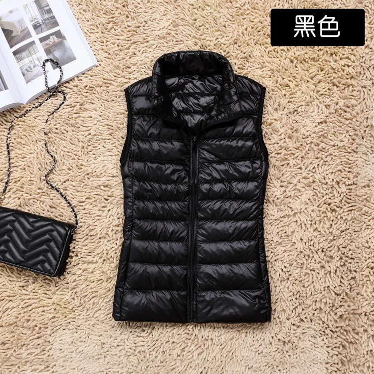 

2018 autumn and winter new light down vest women's Korean short vest large size slim light coat (12 colors optional) JQ88