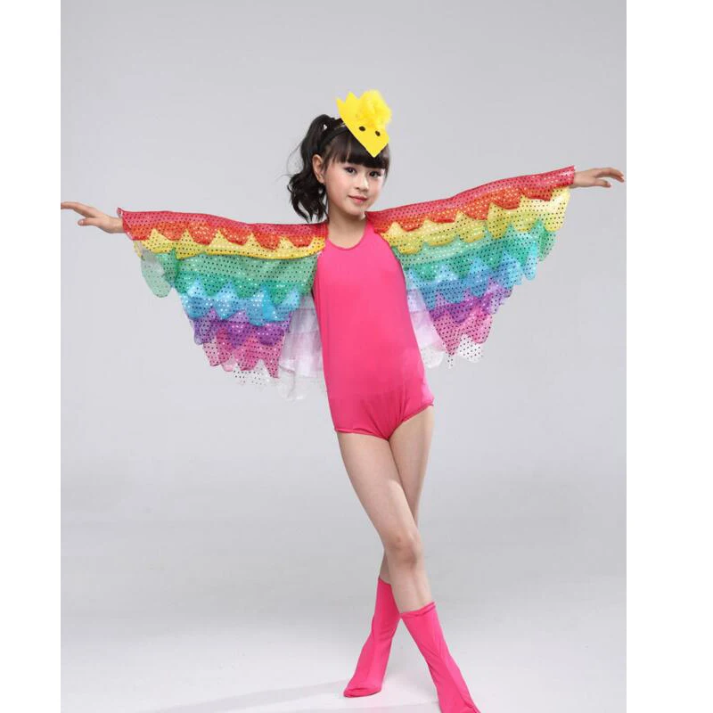 Новинка желтый ярко розовый синий большой воробей крылья Феникса детский