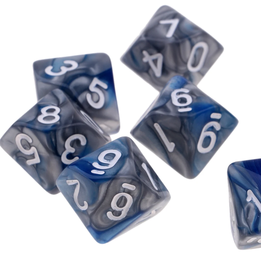 10 шт. древние 10 сторонние кости D10 16 мм кубики для подземелий D& D ролевые игры, настольные игры и математические поставки