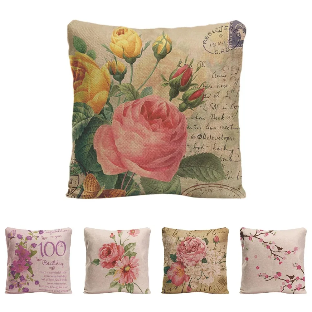 Красивый чехол для подушки с цветами декоративная подушка дивана автомобильные
