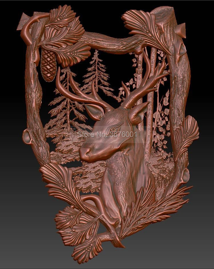 Газель 3D STL модель для ЧПУ гравер резьба машина рельеф Artcam Aspire T0019