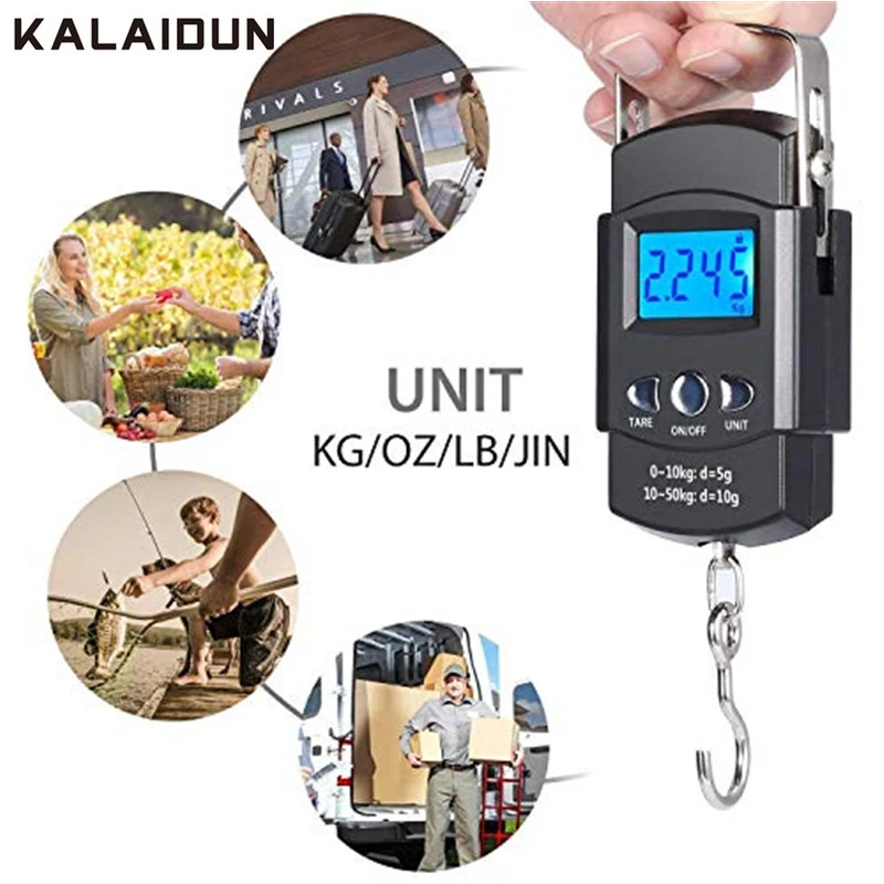 KALAIDUN электронные цифровые ручные пружинные Весы 50 кг/10 г Чемодан чемодан Вес весы