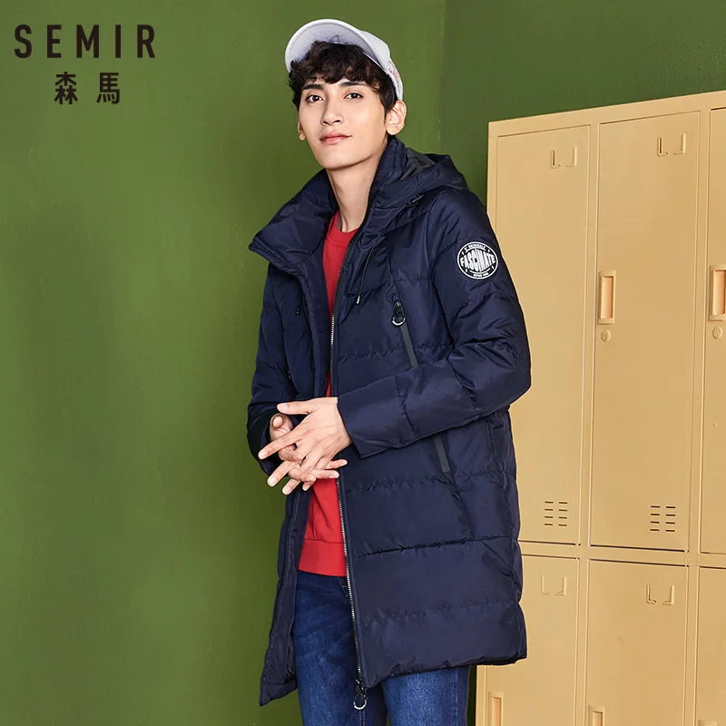 SEMIR уплотненный зимний мужской пуховик брендовая одежда с капюшоном теплый