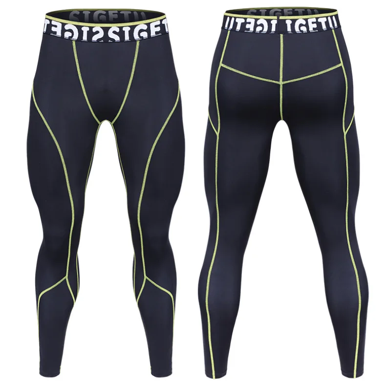 Pants 02 Сжатия Спорт Йога облегающие брюки новинка года высокие эластичные быстросохнущая футбольные штаны Для мужчин Фитнес работает Леггинсы Плюс Размеры - Цвет: Pants 02