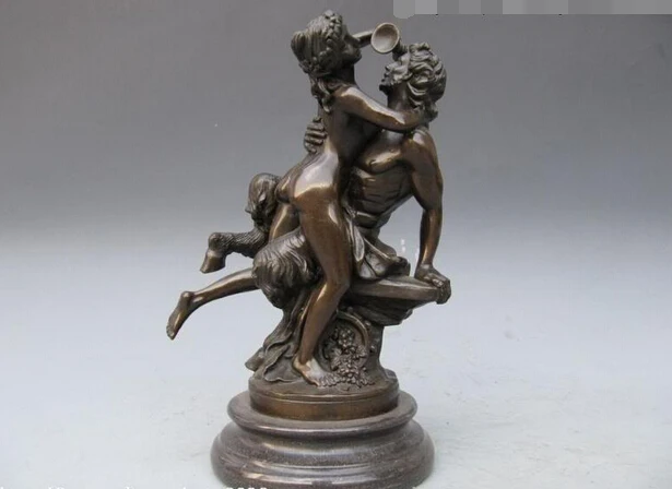 Греческий миф о сковороде и обнаженная женская Питьевая Чистая Бронзовая статуя