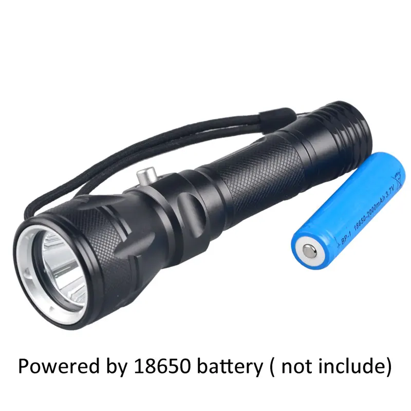 3-Mode Lighting 1000lm XML T6 LED Underwater Torch Diving Flashlight with 18650 Battery