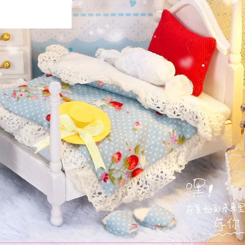 

IIE CREATE Doll House Miniature DIY Wooden White Dollhouse Furniture Bedroom for Doll Girl's Toy for Children Birthday Gift