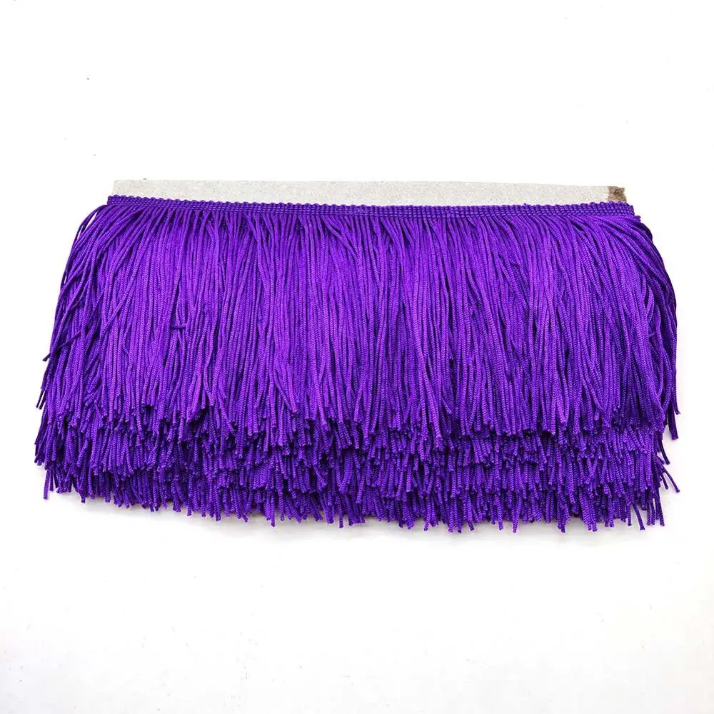 Purple Новая 10 см широкая кружевная бахрома отделка отделочная кисточка для латинских платьев сценическая одежда кружевные аксессуары лента кисточка - Цвет: Purple