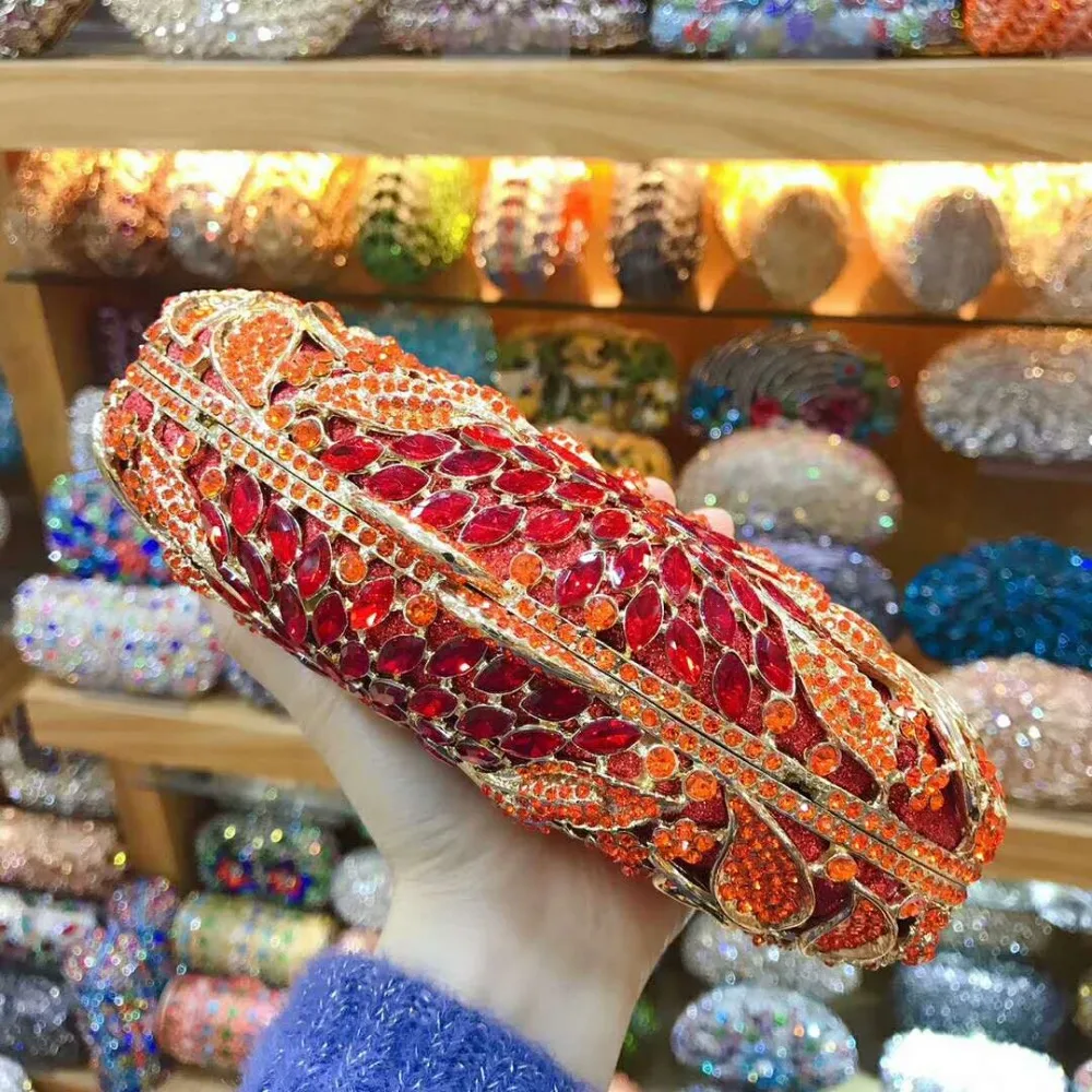Роскошный Дамский клатч XIYUAN с кристаллами Красного/синего/цвета шампанского