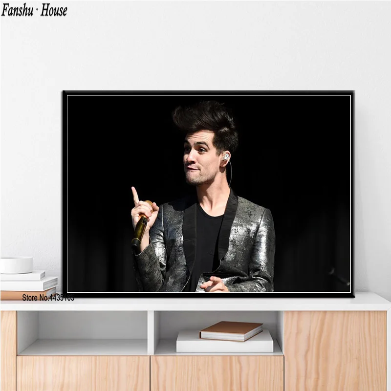 Многоцветный Постеры и принты Brendon Urie Panic! At The Disco плакат декоративная живопись на холсте настенная Художественная Картина гостиная домашний декор - Цвет: Многоцветный