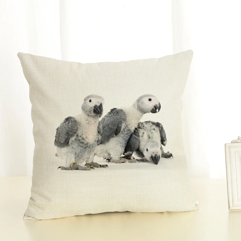 Bird Cushion Cover Home Decor Case Houseware Throw Pillowcase Linen Square 45x45cm Cojines | Дом и сад