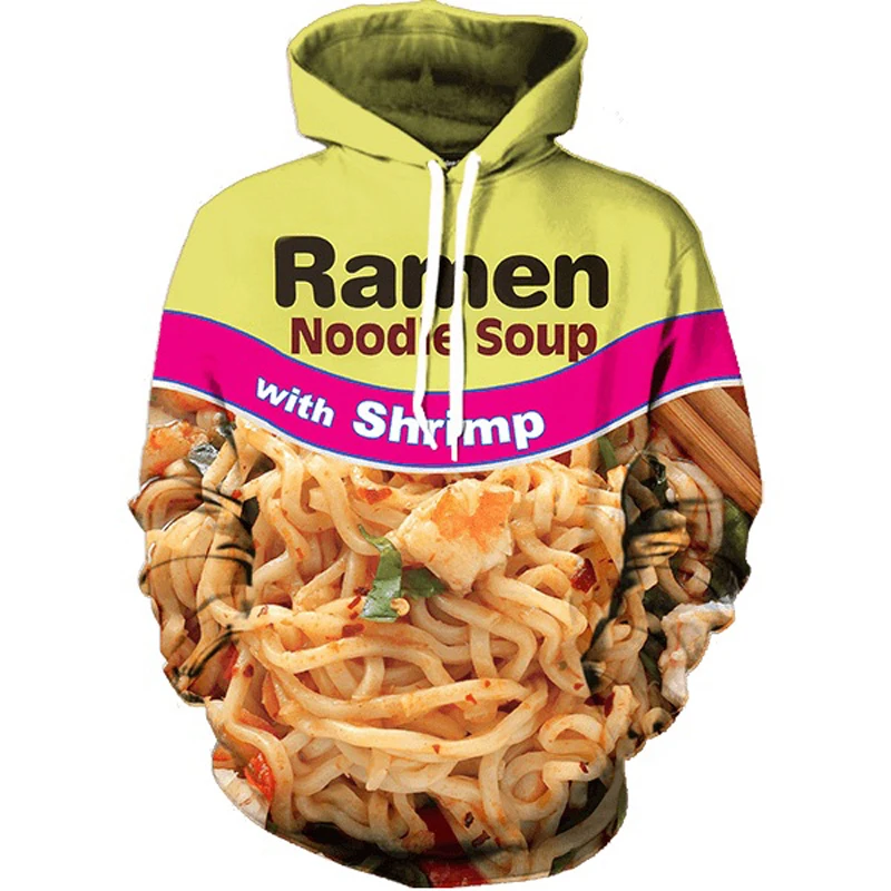Новинка забавные женские/мужские толстовки с 3d принтом пуловеры для лапши Ramen