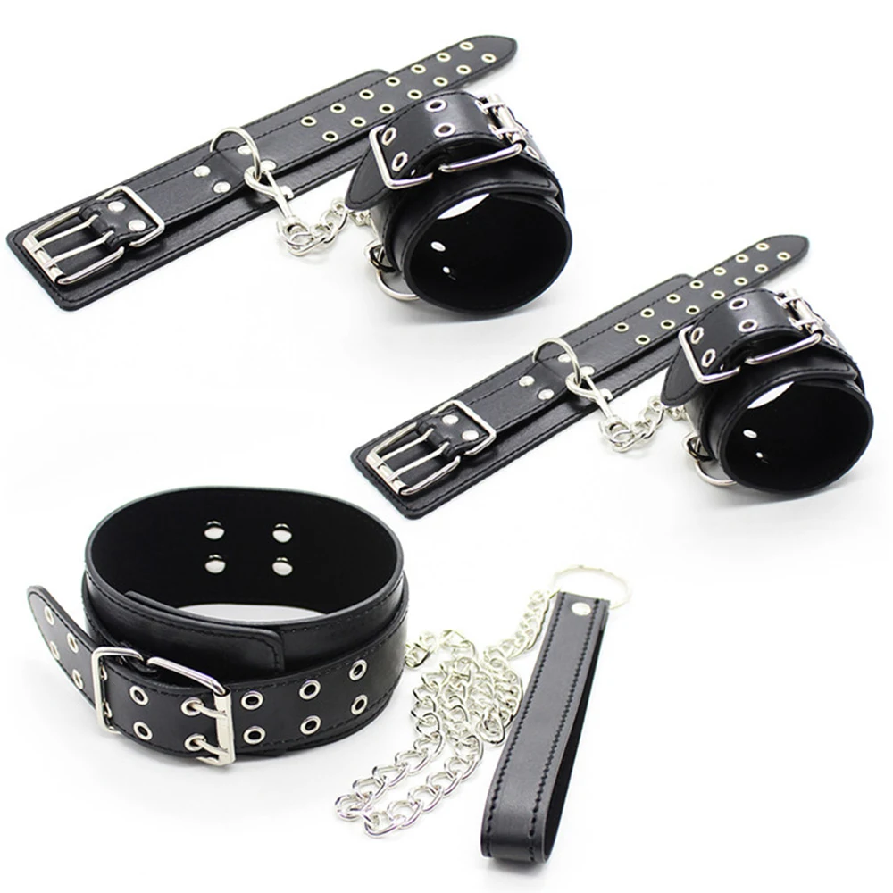 3 шт./компл. кожаное кольцо для ног наручники ошейник|foot handcuffs|collar handcuffsset bdsm |