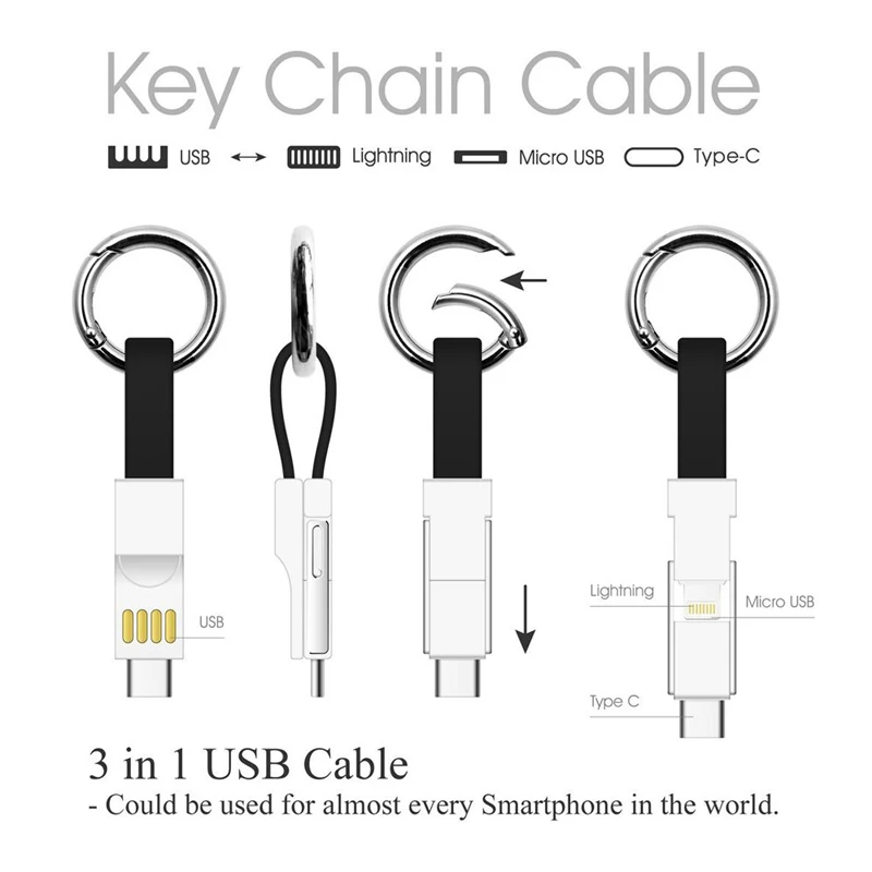 Oppselve Магнитный кабель Micro usb type C адаптер для быстрой зарядки телефона Micro usb type-C Брелок Зарядное устройство USB C для iPhone samsung