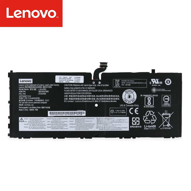 Оригинальный аккумулятор для ноутбука Lenovo ThinkPad X1 Tablet GEN 3 L16L4P91 SB10K97599