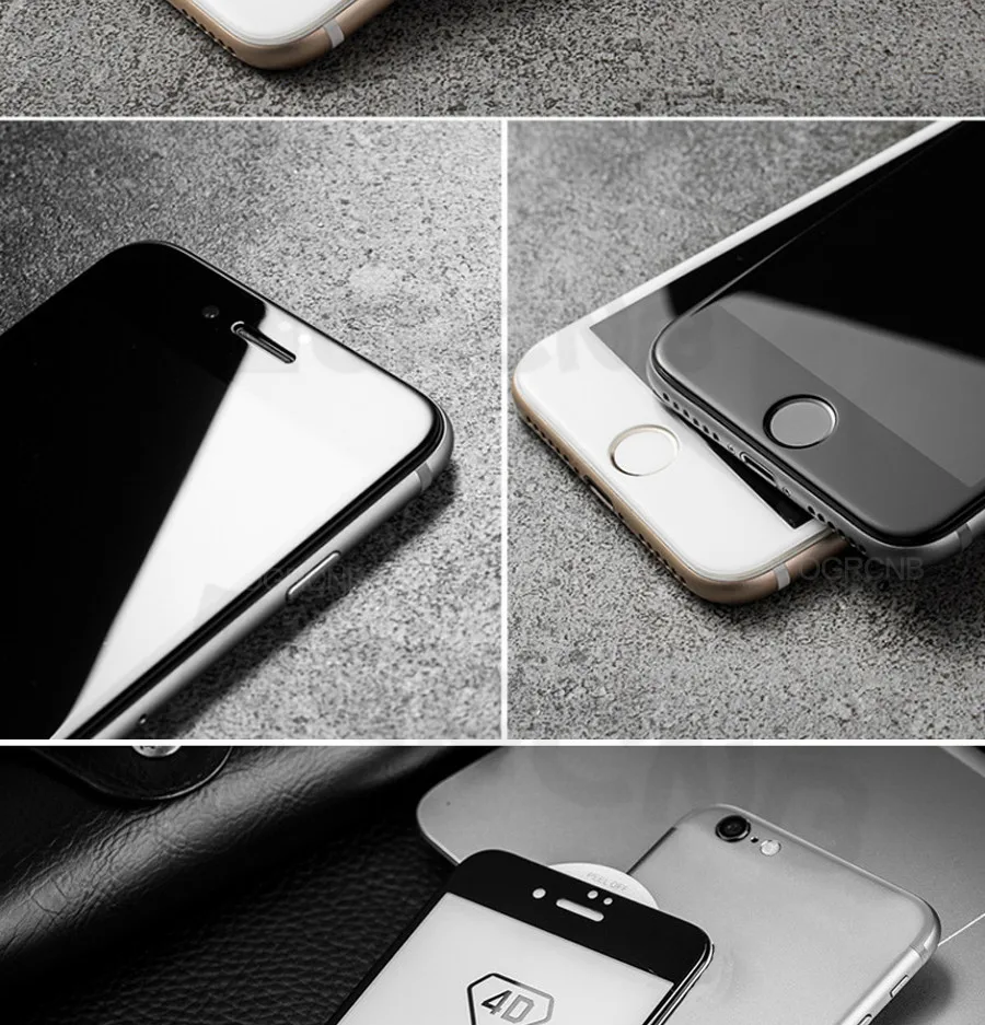 4D закаленное стекло для iPhone 8 7 Plus Защита экрана для iPhone 6 6s 7 plus 2nd Gen 3D полное покрытие краев защитное стекло