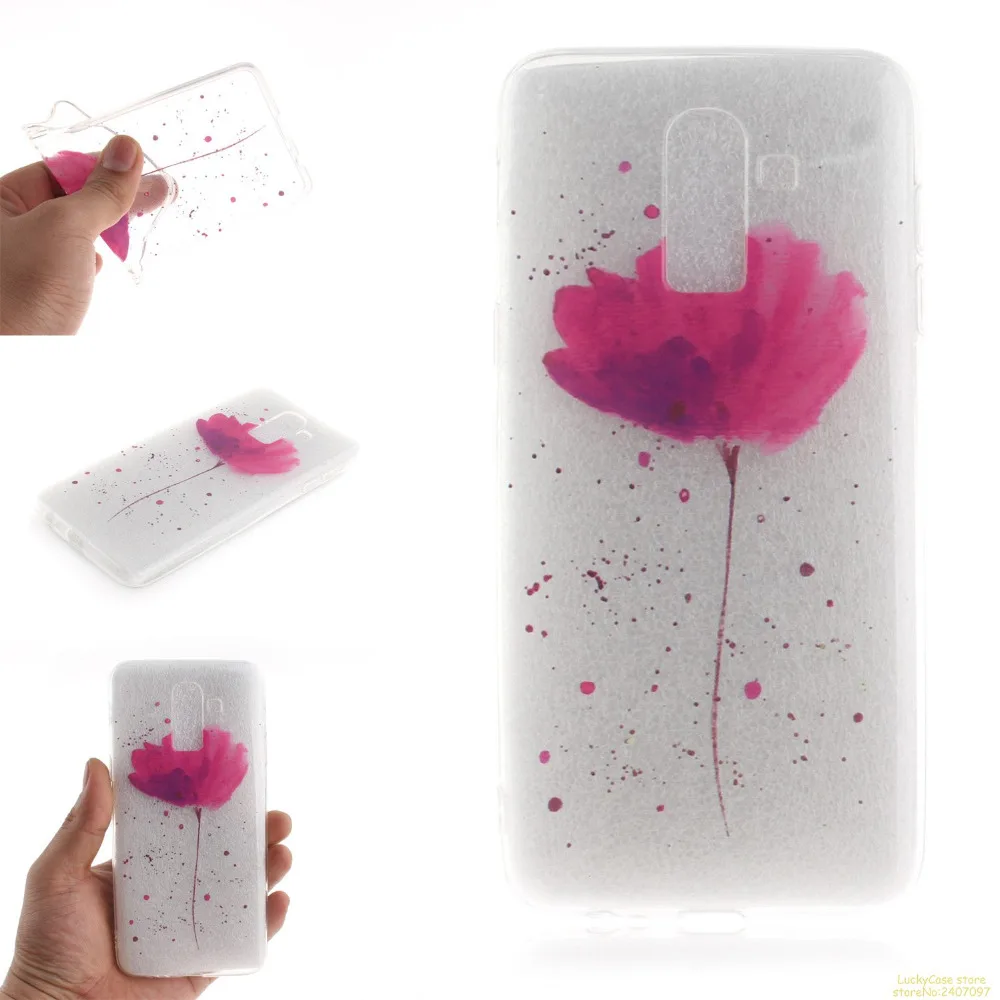 For Coque Samsung J8 2018 Soft TPU Cover flowers series Printed Silicone Cases Galaxy Phone Case fundas capas etui | Мобильные