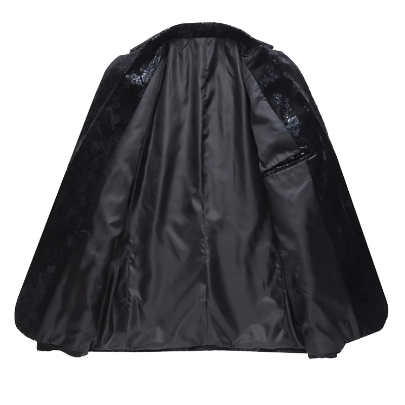 YUNCLOS жаккардовый мужской костюм Блейзер приталенный вечерний куртки высокого