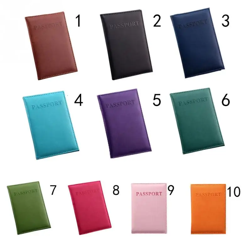 8 Colors Unisex Portable Passport Holder Immitation Leather Women Men Travel Cover Card Case | Багаж и сумки