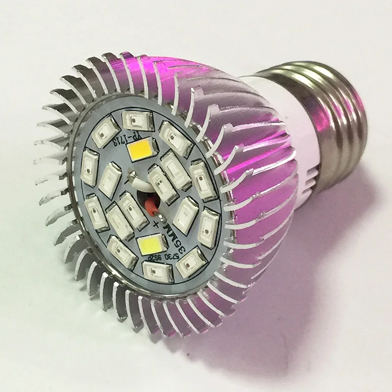 7 Вт полный спектр LED Grow Light GU10 E14 E27 растущая лампа 18 светодиодов растительная AC85 265V