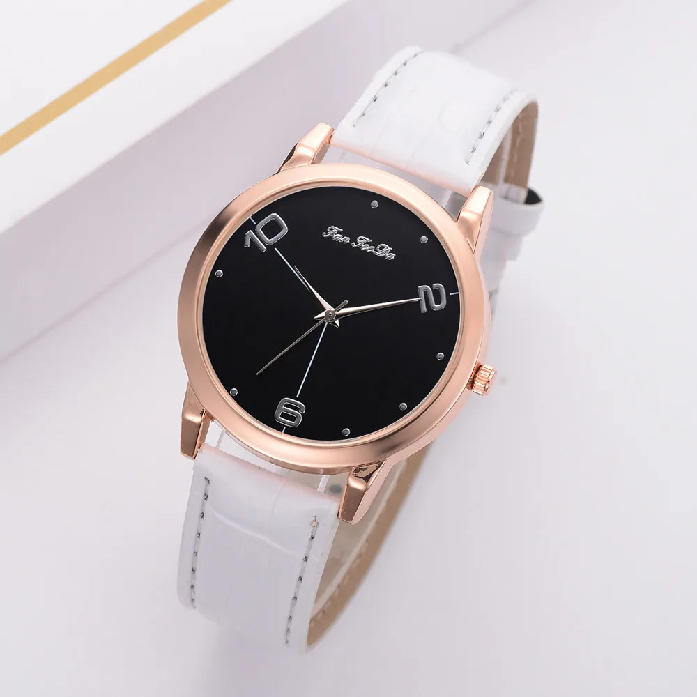 Женские повседневные часы из искусственной кожи Кварцевые аналоговые наручные