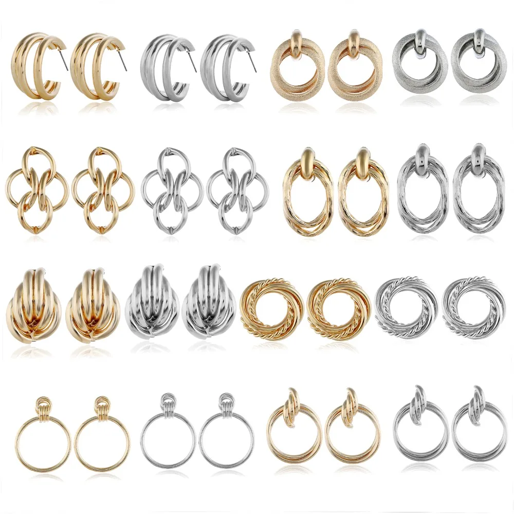 

Fashionable simple various styles of pendant earrings for women with faux pearl rhinestone acrylic gem design female kolczyki