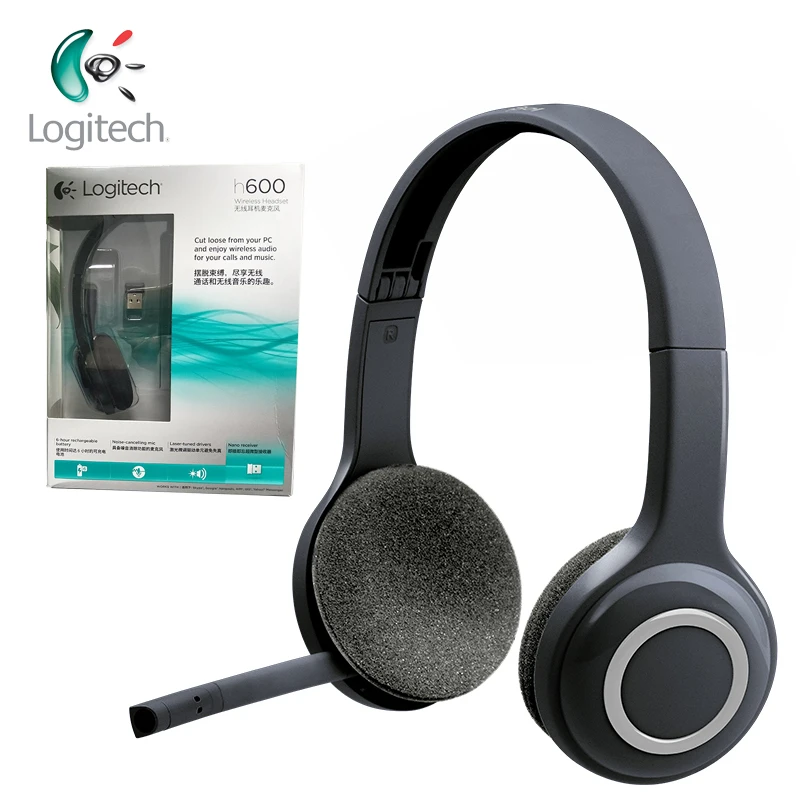 Беспроводные наушники Logitech H600 с шумоподавлением беспроводная гарнитура Nano USB для