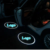jurus 2pcs led car door welcome light laser shadow led projector logo decorative light for volvo for peugeot for all cars logo