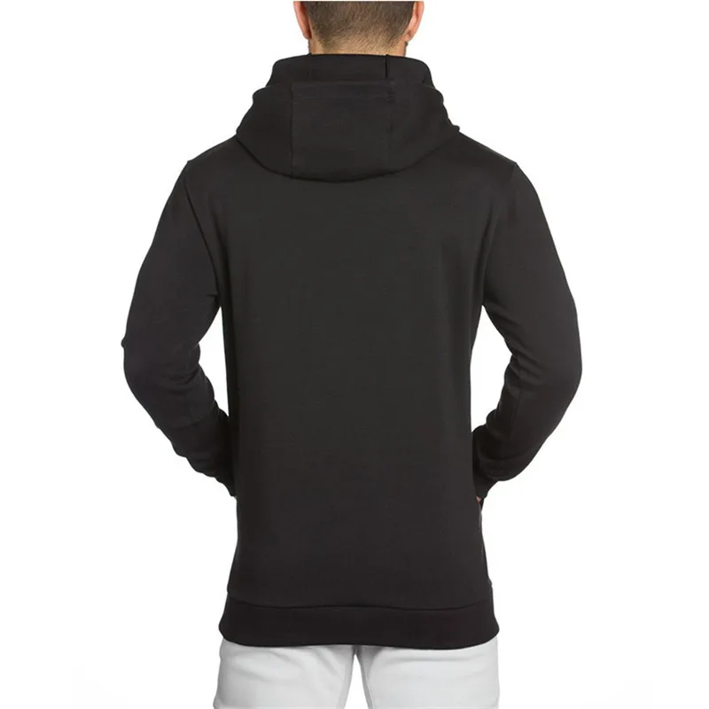 Модные для мужчин тренажерные залы Твердые цвета Hoodies Осень Зима Повседневное фитнес уличная хип хоп костюмы пуловер Кофты