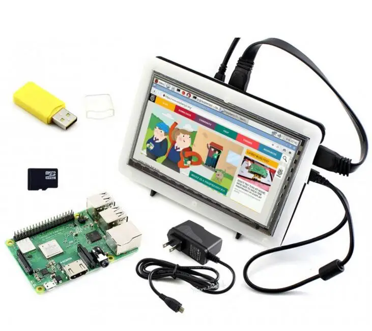 Raspberry Pi 3 Model B + комплект разработки (тип F) 7-дюймовый HDMI LCD (C) двухцветный корпус