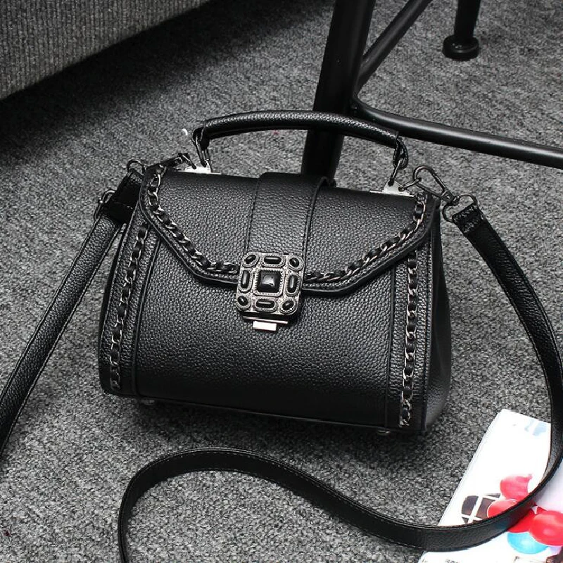 Модные мини Для женщин Сумки кожа небольшая цепь Повседневная Дамская на плечо