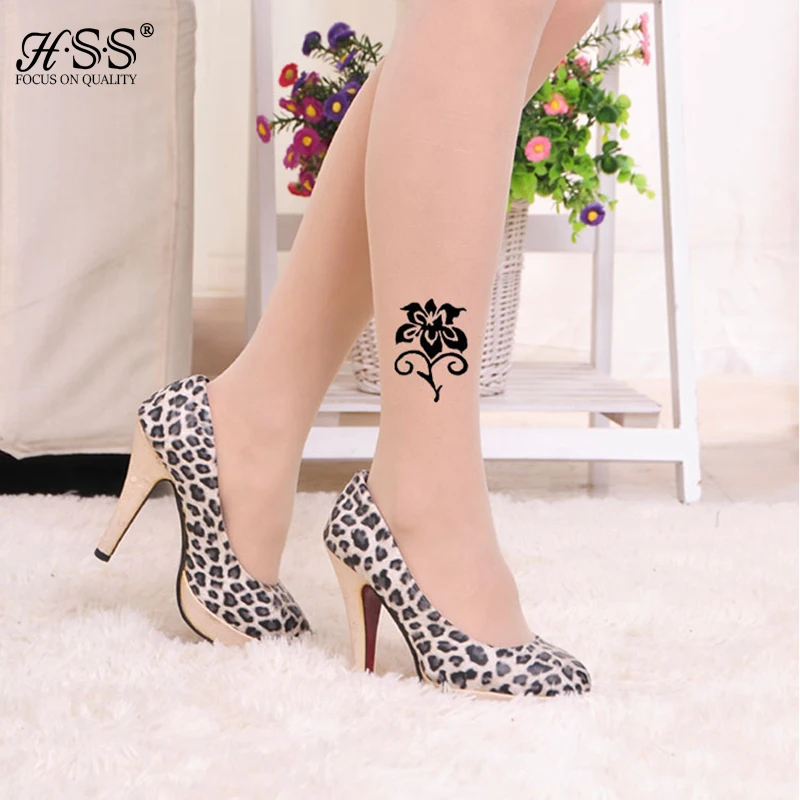 Лидер продаж! Тонкие прозрачные колготки с имитацией флокировки и татуировкой