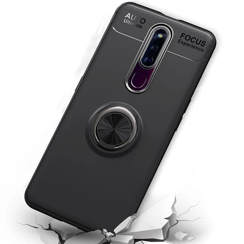 Для Oppo F11 Pro Чехол TPU силиконовый Автомобильный держатель Подставка Магнитный