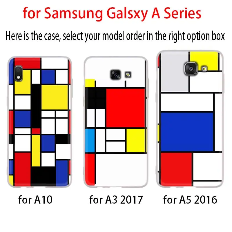 Mondrian художественный чехол для Samsung Галактики A12/A20/A51/A70/A20s/A21s/A32/A50/A50s/A42/A52/A72 5G A8 A7 A6