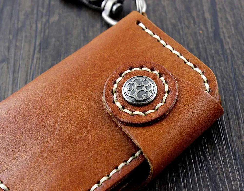 Круто! Чехол книжка из натуральной кожи с отделением для ключей|keys holder case|leather key