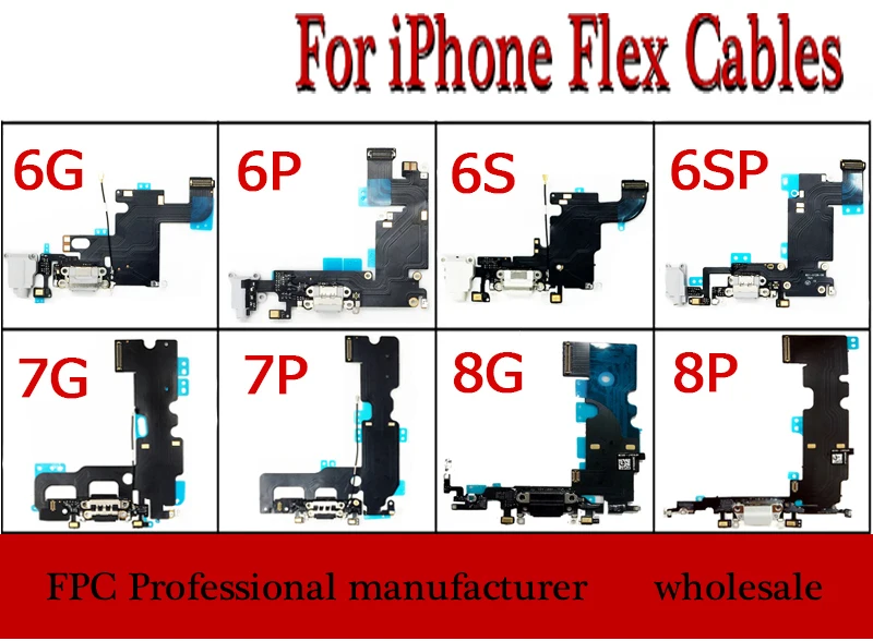 

original Quality Charging Flex Cable For iPhone 6 6p 6S 6sp 7g 7p 8g 8p USB Charger Port Dock Connector With Mic Flex Cable