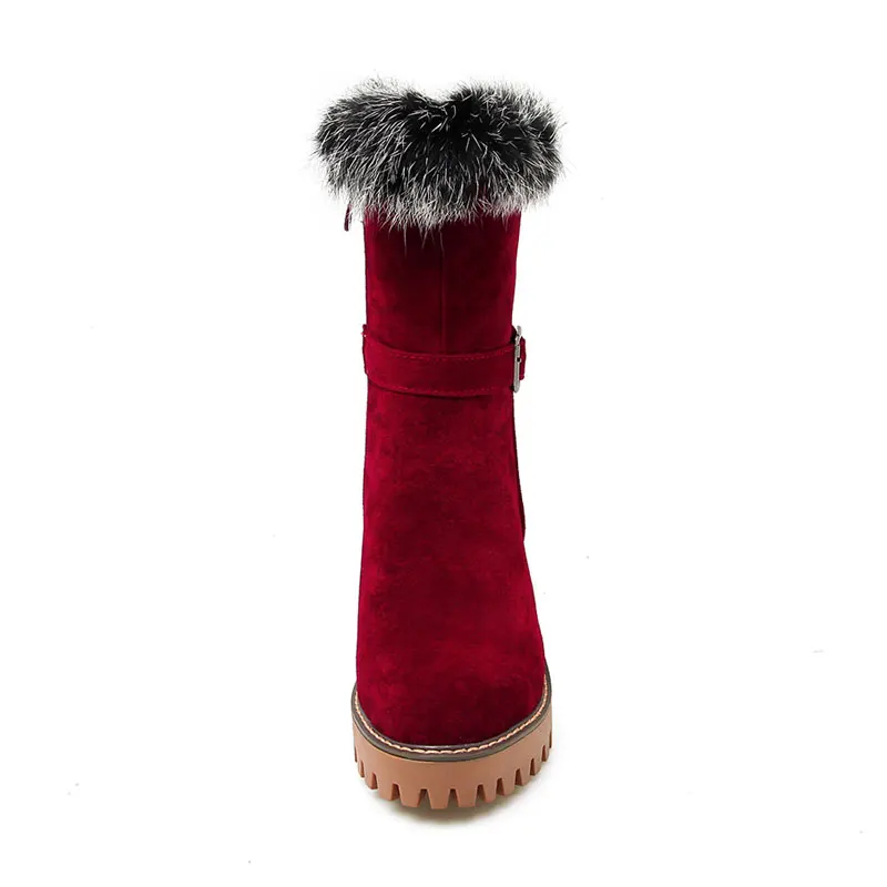 Женские ботильоны на платформе Fanyuan Зимние толстой подошве модные ботинки