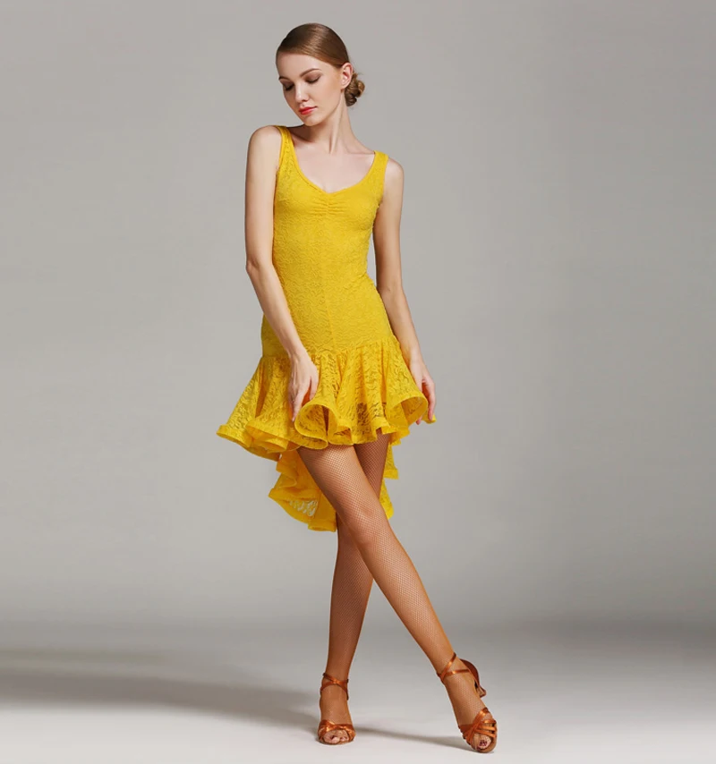 Женское платье для латиноамериканских танцев черное без рукавов