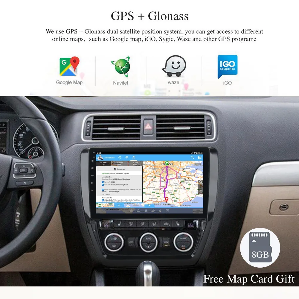 Автомобильный аудио gps для VW Jetta 2012 2013 Мультимедиа Android радио 10," Полный сенсорный экран стерео NAVI 4G wifi RDS USB