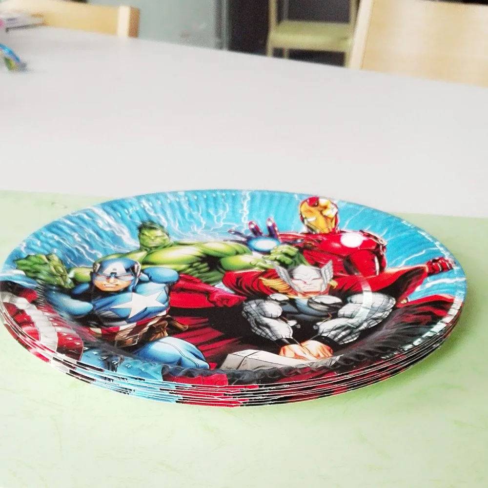 10 шт./лот 7 дюймов вечерние принадлежности для супергероев тарелка детей кортон