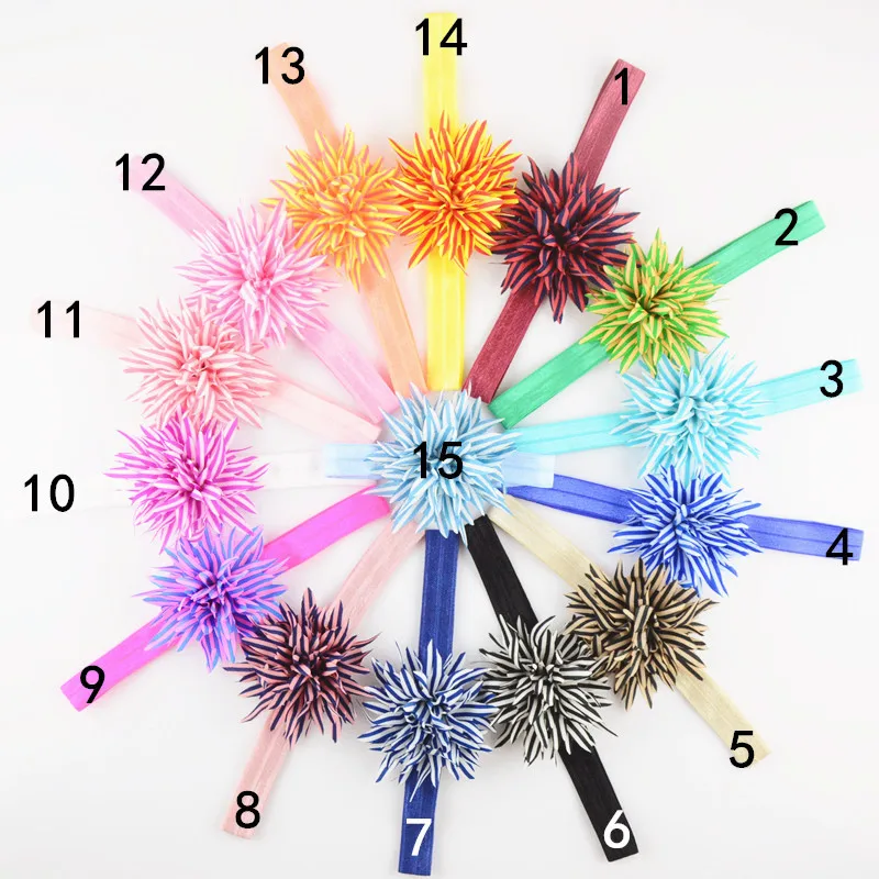 Ручная работа 10 шт. Детская повязка на голову в полоску шифон Цветочный декор