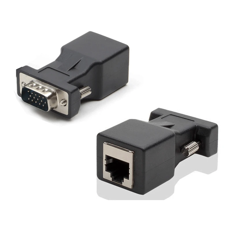 15pin VGA папа к RJ45 гнездовой разъем карты RGB HDB удлинитель LAN CAT5e CAT6 сетевой Ethernet
